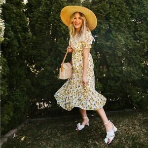 Ivy City Co Womens The Lemon Drop Midi Dress Small